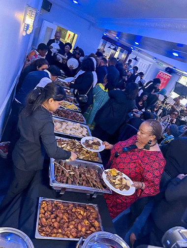 Elegant buffet setup by best food catering for party events in London