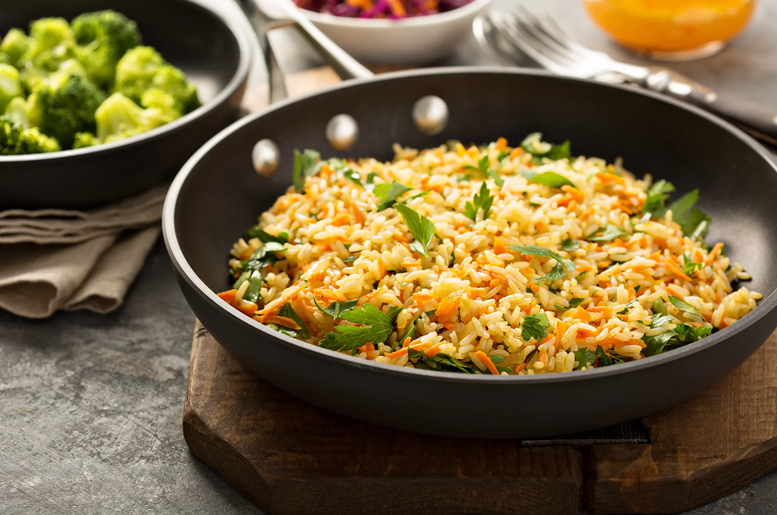 Vegetable Fried Rice garnished cilantro